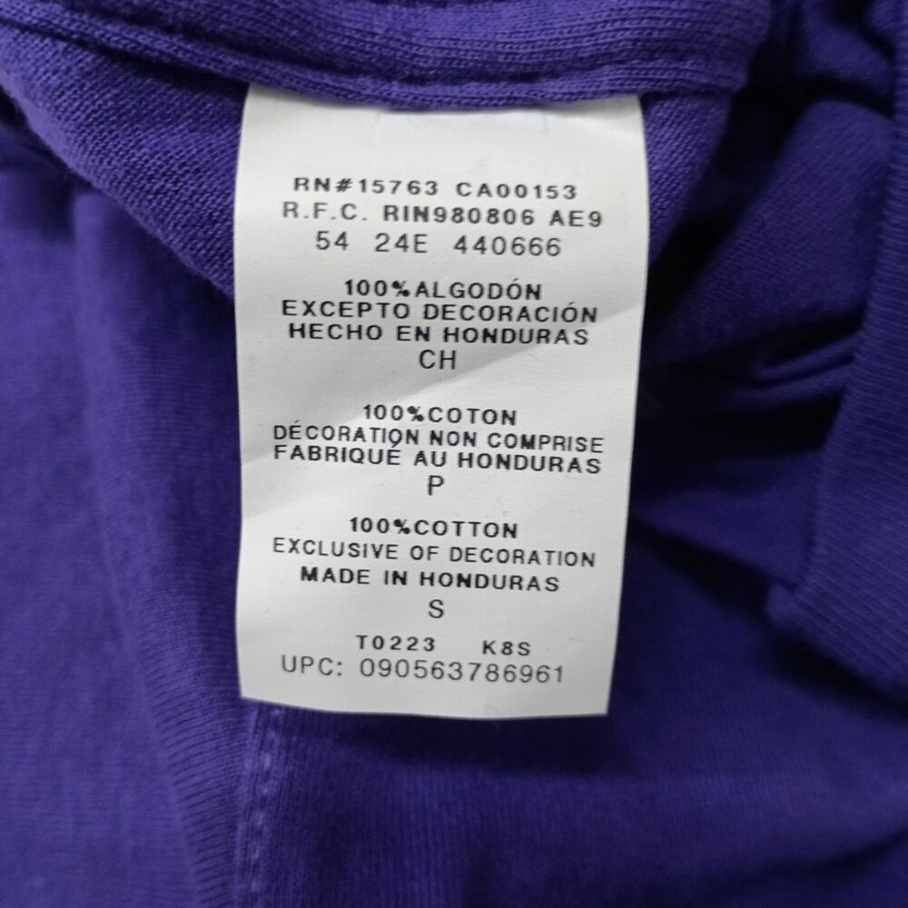Champion‎ T-Shirt Mens S Purple Embroidered Logo Short Sleeve - Picture 6 of 7